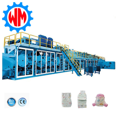 شراء 800 قطعة/دقيقة خط إنتاج حفاضات الأطفال معدات تصنيع حفاضات الأطفال بالكامل online manufacture